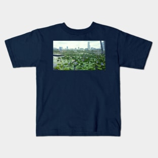 Lotus pond in the city Kids T-Shirt